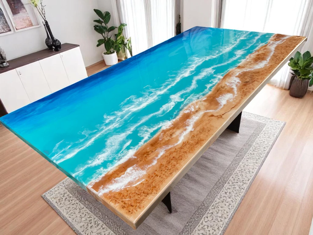 Handmade Epoxy Beach Table Luxury for Home & Outdoor